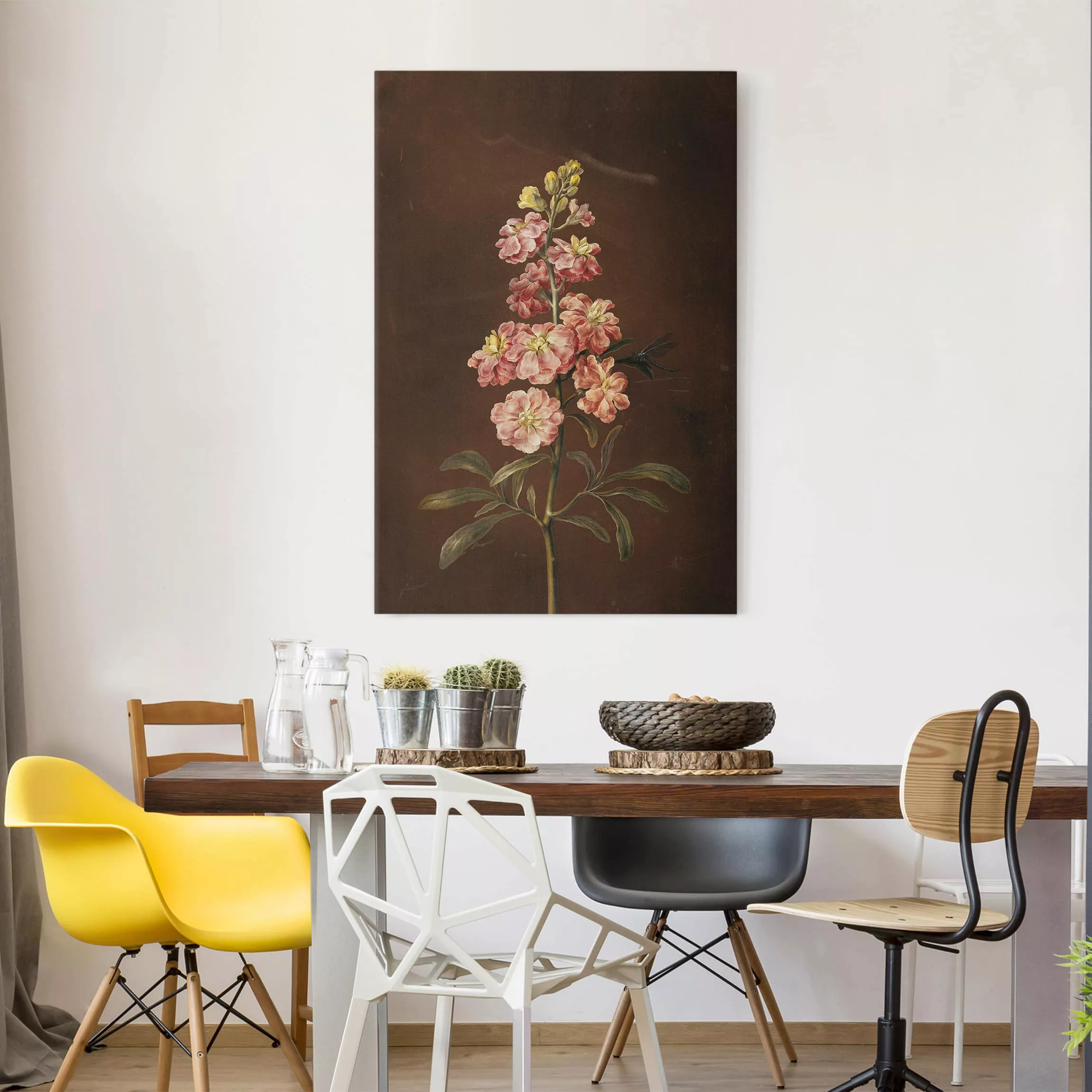 Leinwandbild Blumen - Hochformat Barbara Regina Dietzsch - Eine rosa Garten günstig online kaufen