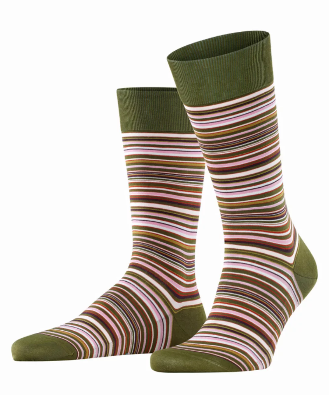 FALKE Microblock Herren Socken, 41-42, Grün, Streifen, Baumwolle, 14041-727 günstig online kaufen
