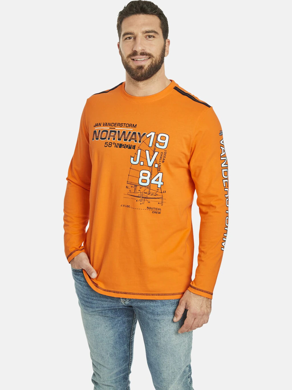 Jan Vanderstorm Langarmshirt "Langarmshirt BERTULI", aus weicher Baumwolle günstig online kaufen