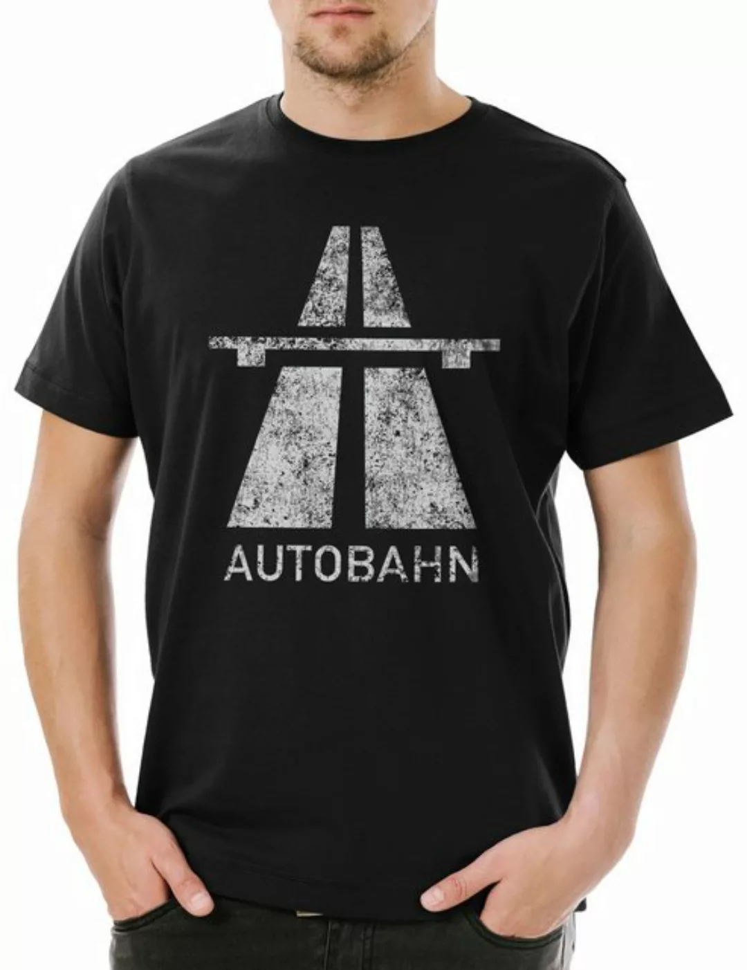 Urban Backwoods Print-Shirt Autobahn Herren T-Shirt Techno Acid Indie Sign günstig online kaufen