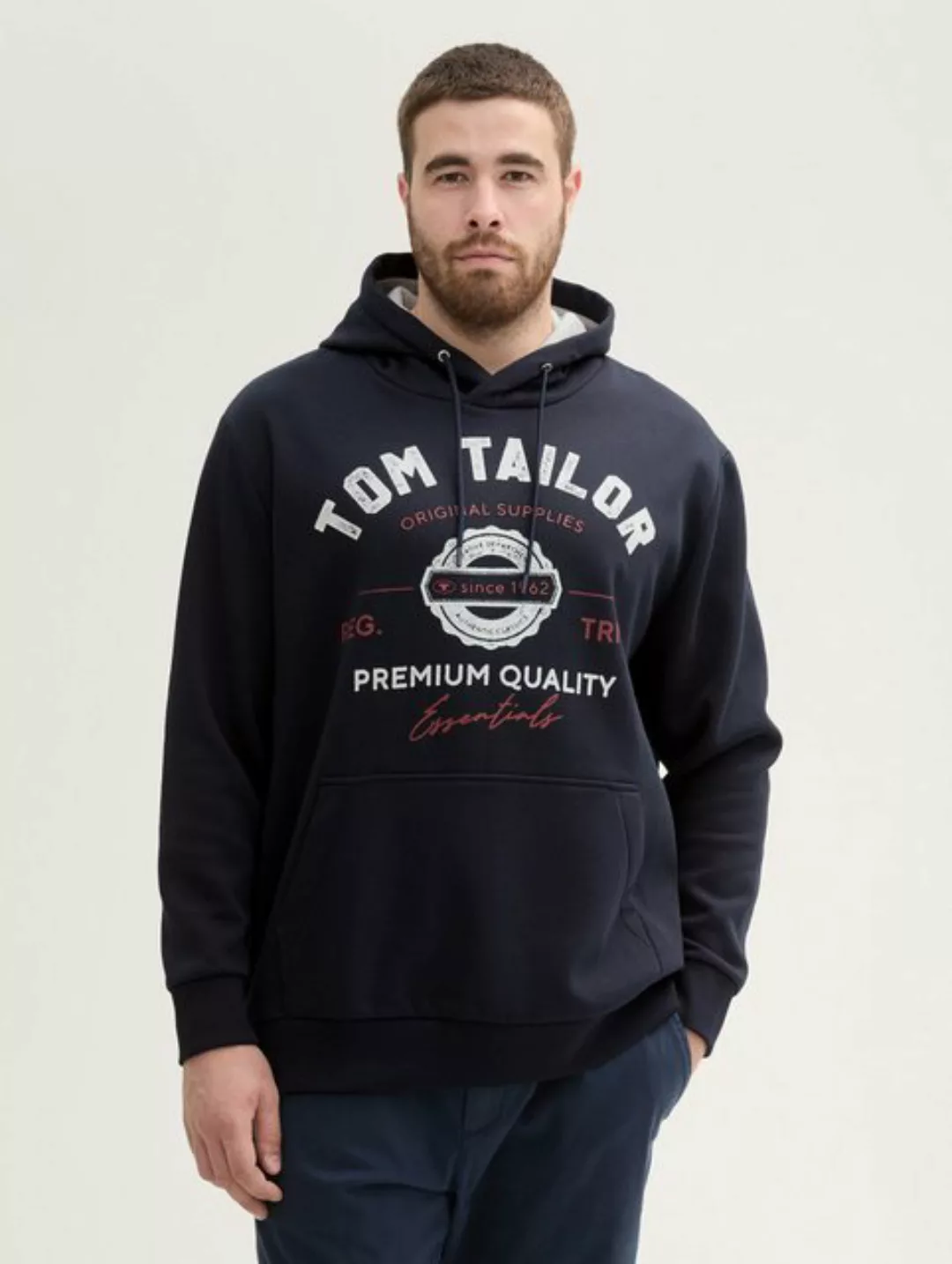 TOM TAILOR PLUS Sweatshirt Plus - Hoodie mit Logo Print günstig online kaufen