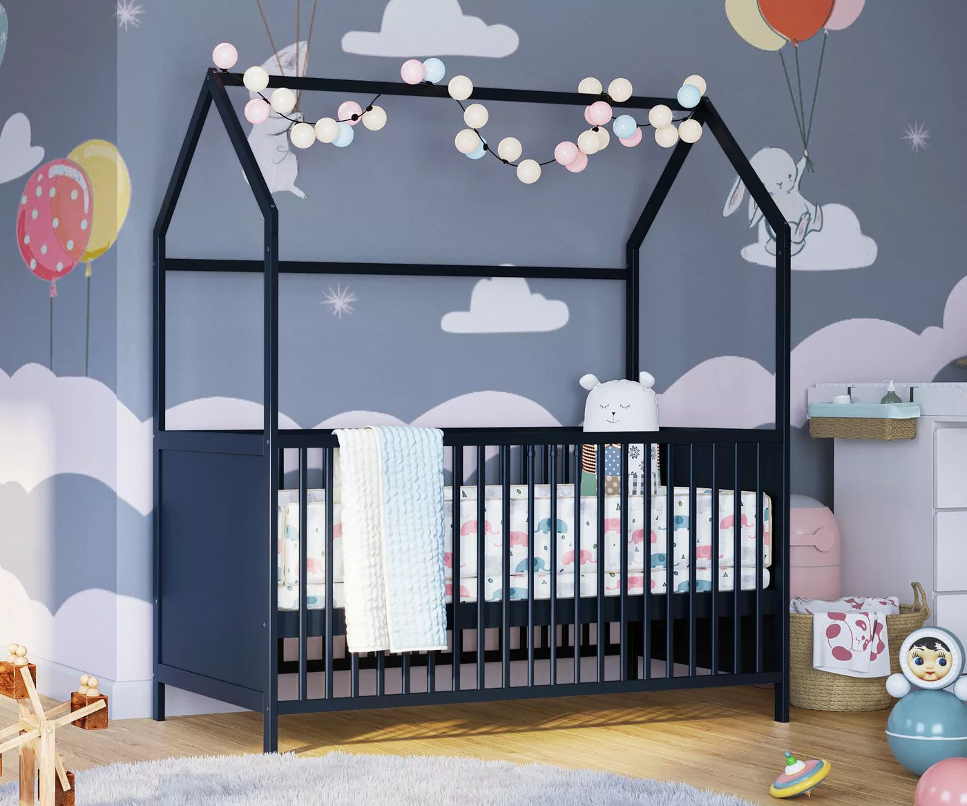 Bellabino Babybett Nika, mit 3-fach höhenverstellbarem Lattenrost, umbaubar günstig online kaufen