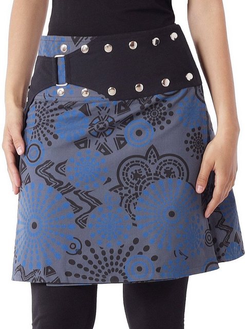 PUREWONDER Wickelrock Damen Rock mit Tasche und Print sk170 Baumwolle Einhe günstig online kaufen