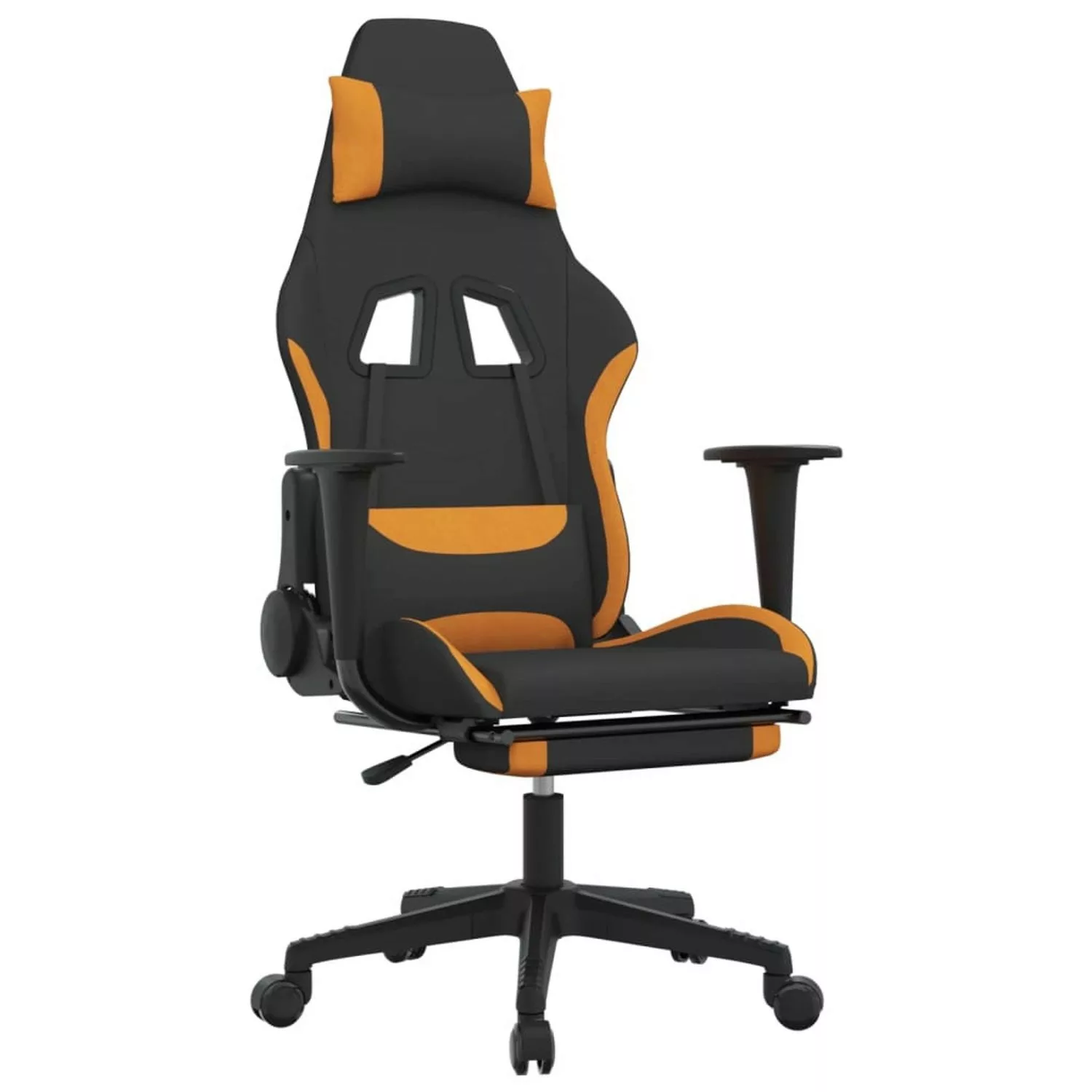 Vidaxl Gaming-stuhl Mit Fußstütze Schwarz Und Orange Stoff günstig online kaufen