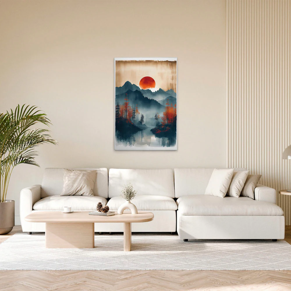 A.S. Création Leinwandbild "Indian Summer Sunset - Wandbild Orange Blau Kei günstig online kaufen