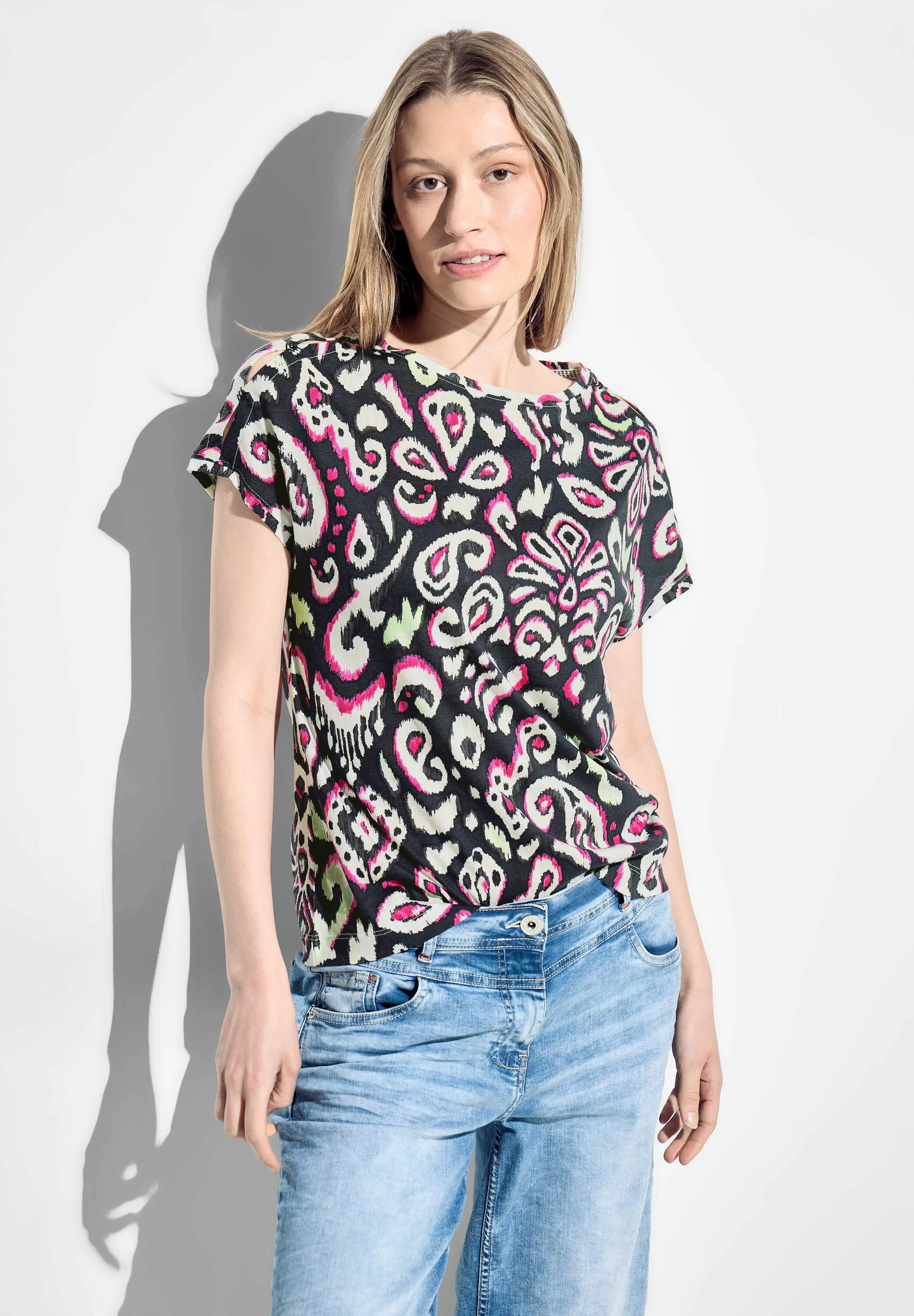 Cecil T-Shirt mit Schulterdetail günstig online kaufen