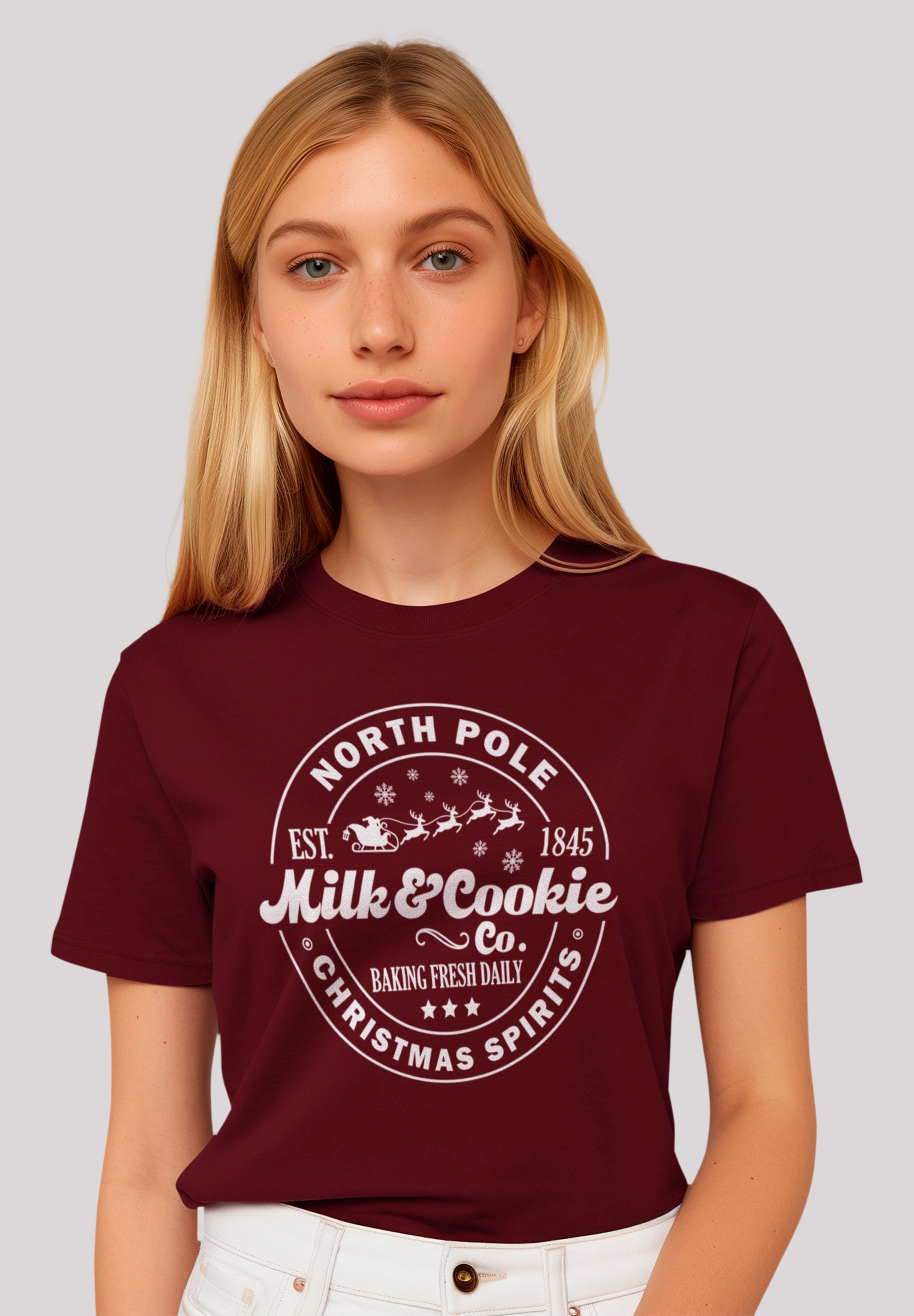 F4NT4STIC T-Shirt "Milk and Cookie Bakery Retro Weihnachten", Premium Quali günstig online kaufen