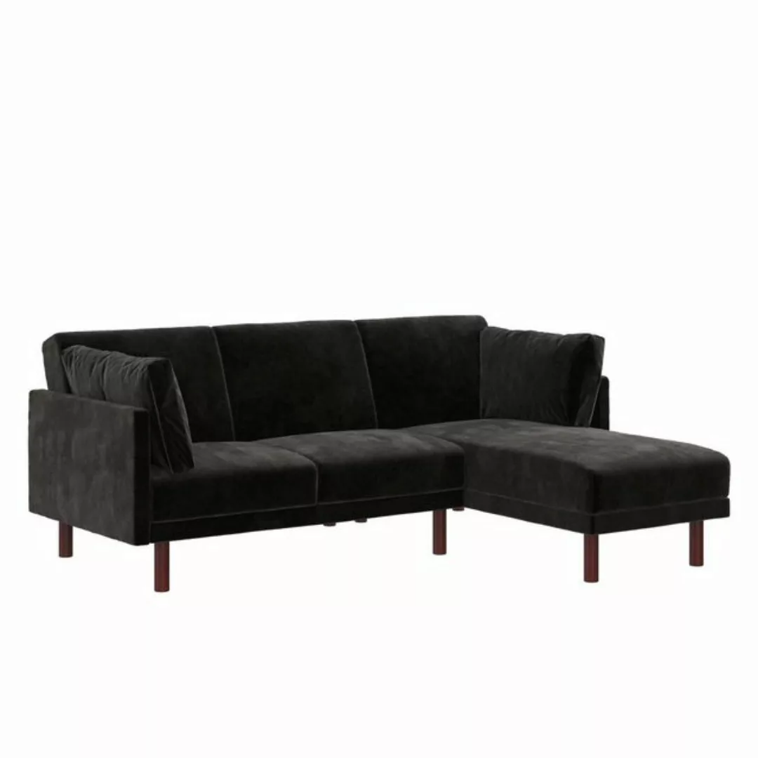 loft24 Schlafsofa Clair, Sofa mit Recamiere, Breite 205 cm, Samtoptik günstig online kaufen