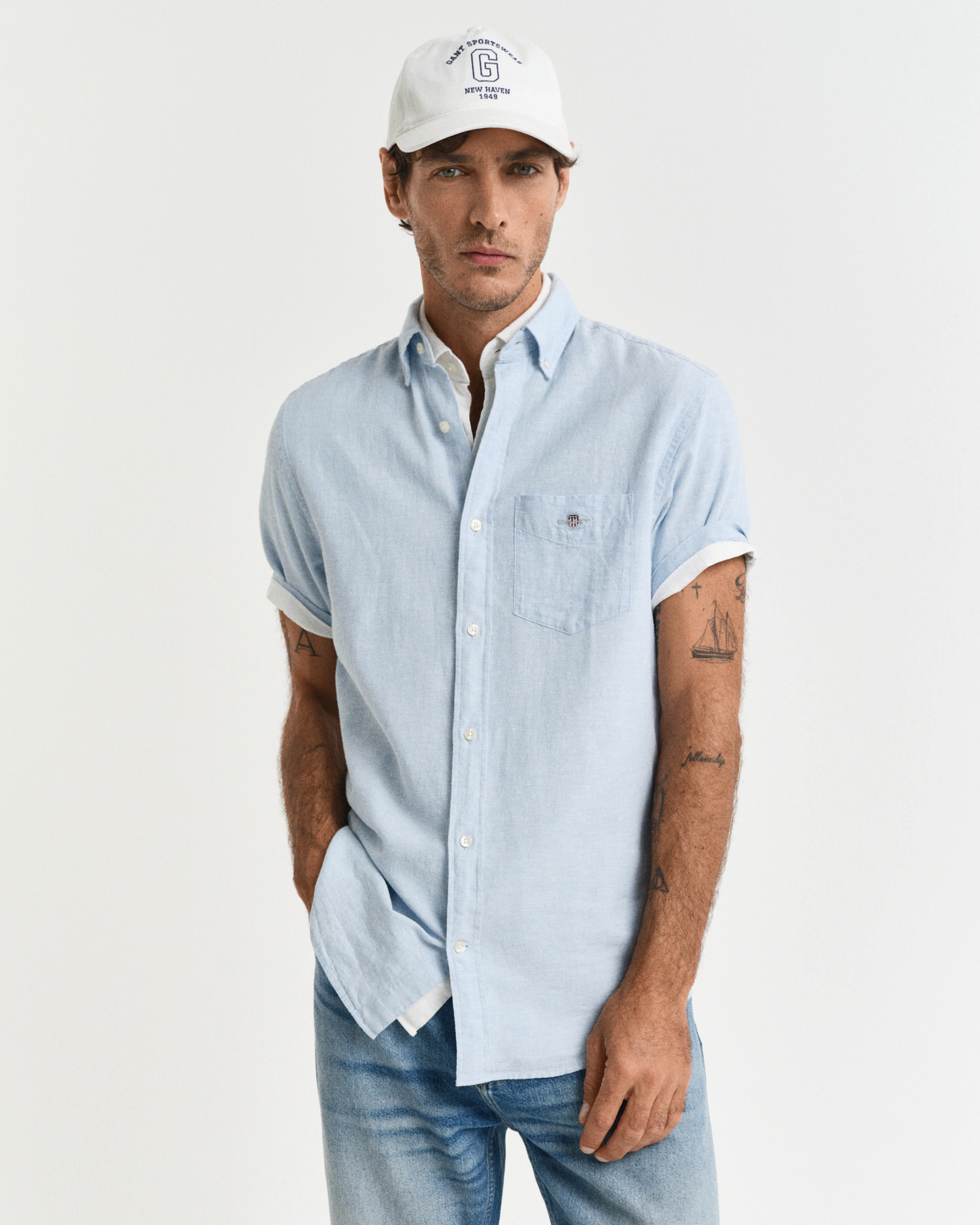 Gant Langarmhemd "REG COTTON LINEN SHIRT" günstig online kaufen