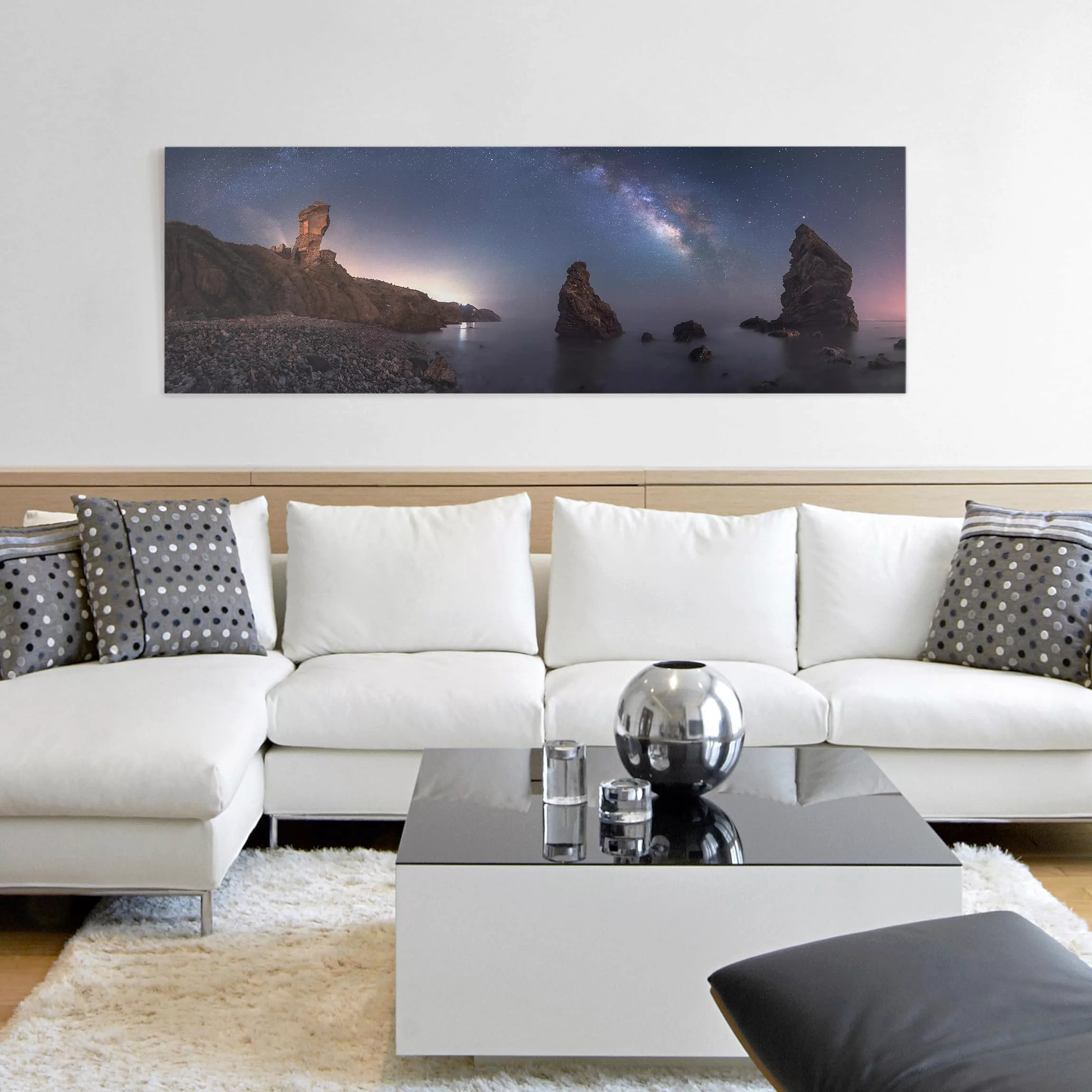 Leinwandbild Natur & Landschaft - Panorama Sea of galaxies günstig online kaufen