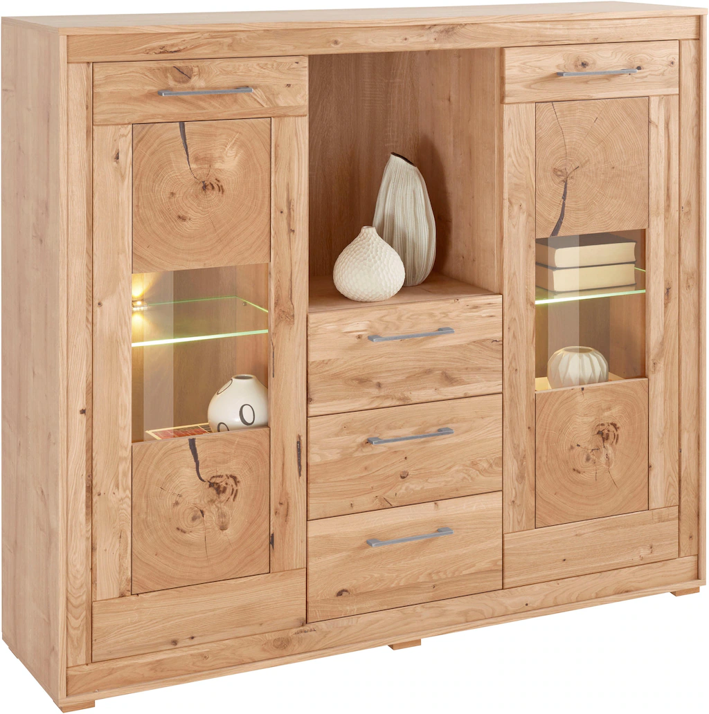 VOGL Möbelfabrik Highboard, Breite 154 cm, Teilmassivholz, Made in Germany günstig online kaufen