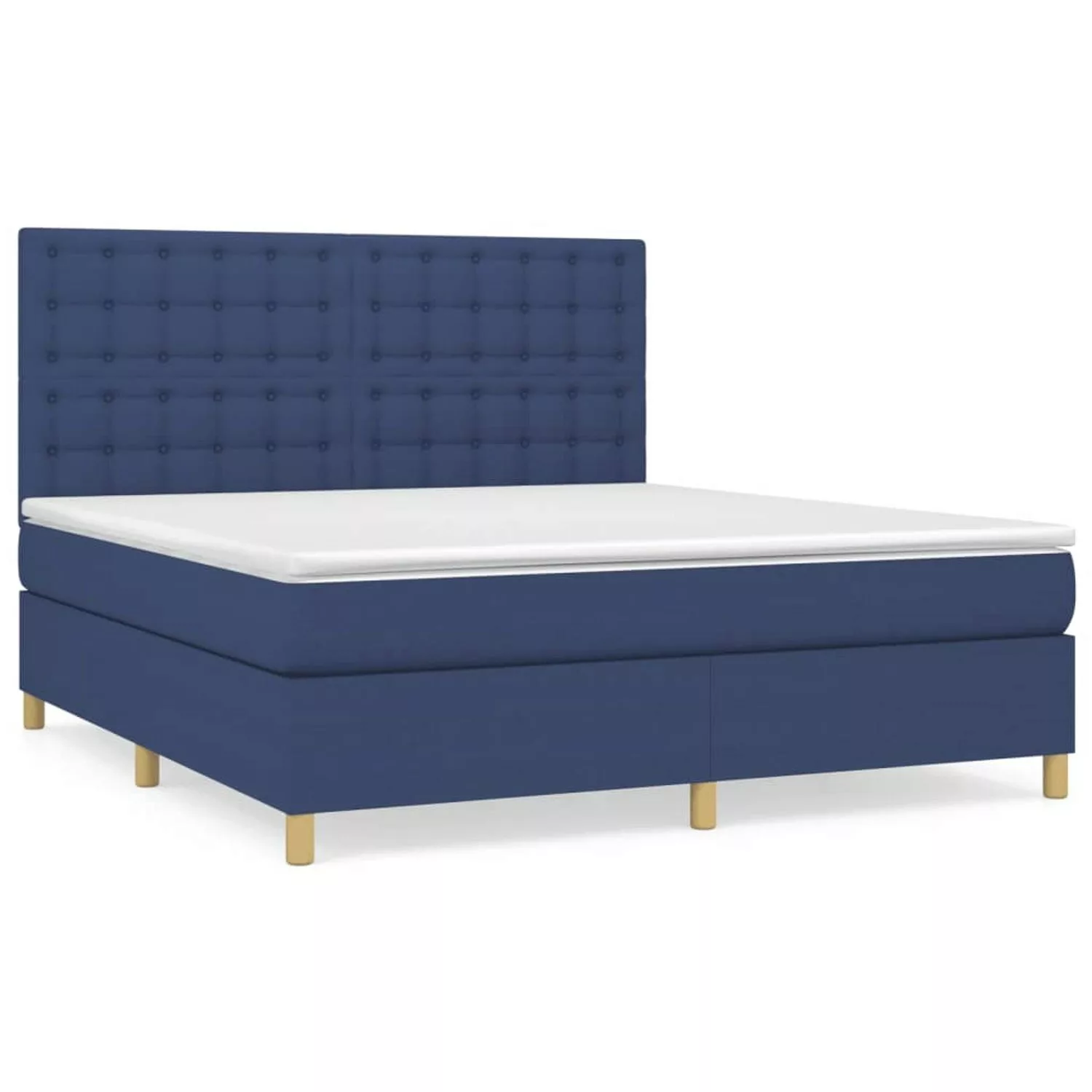 vidaXL Boxspringbett mit Matratze Blau 160x200 cm Stoff1398044 günstig online kaufen