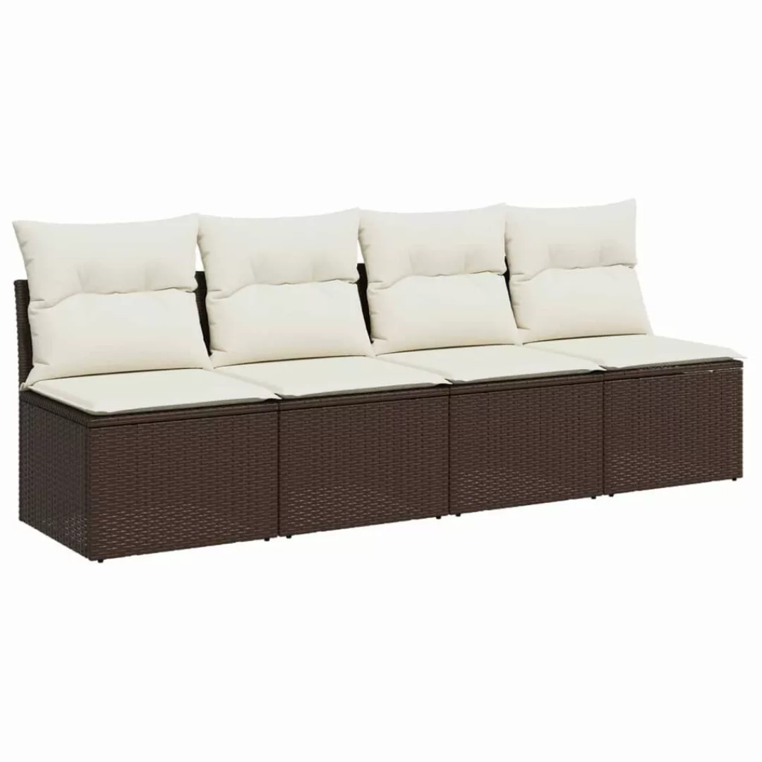 vidaXL Loungesofa Gartensofa mit Kissen 4-Sitzer günstig online kaufen