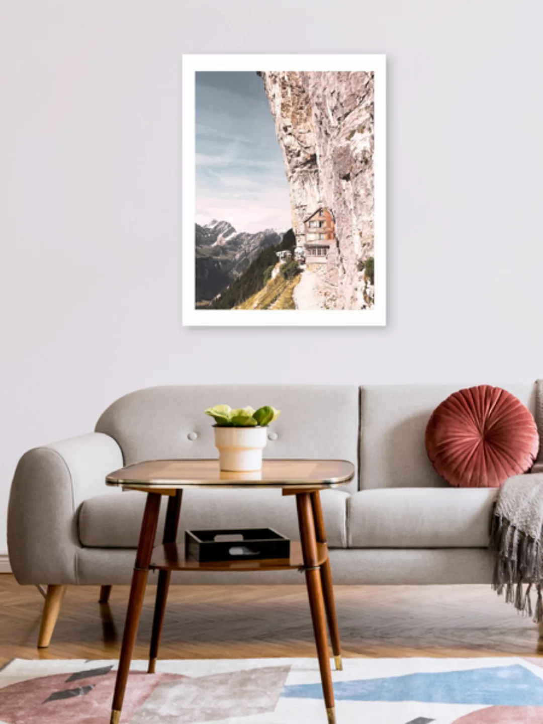 Poster / Leinwandbild - Mantika Schweiz Wildkirchli günstig online kaufen