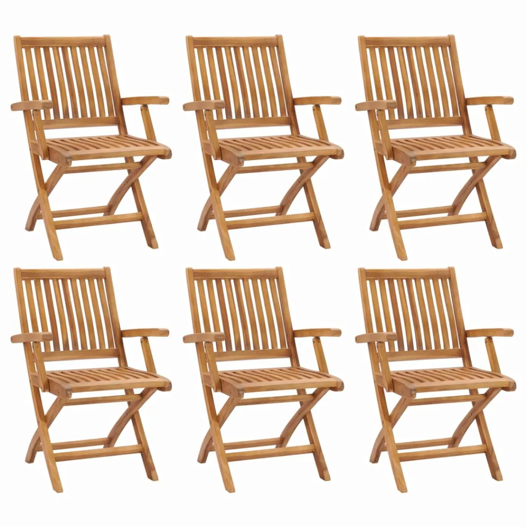 Klappbare Gartenstühle 6 Stk. Massivholz Teak günstig online kaufen