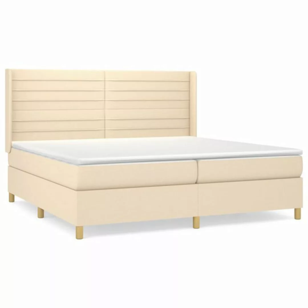 vidaXL Boxspringbett mit Matratze Creme 200x200 cm Stoff1378094 günstig online kaufen