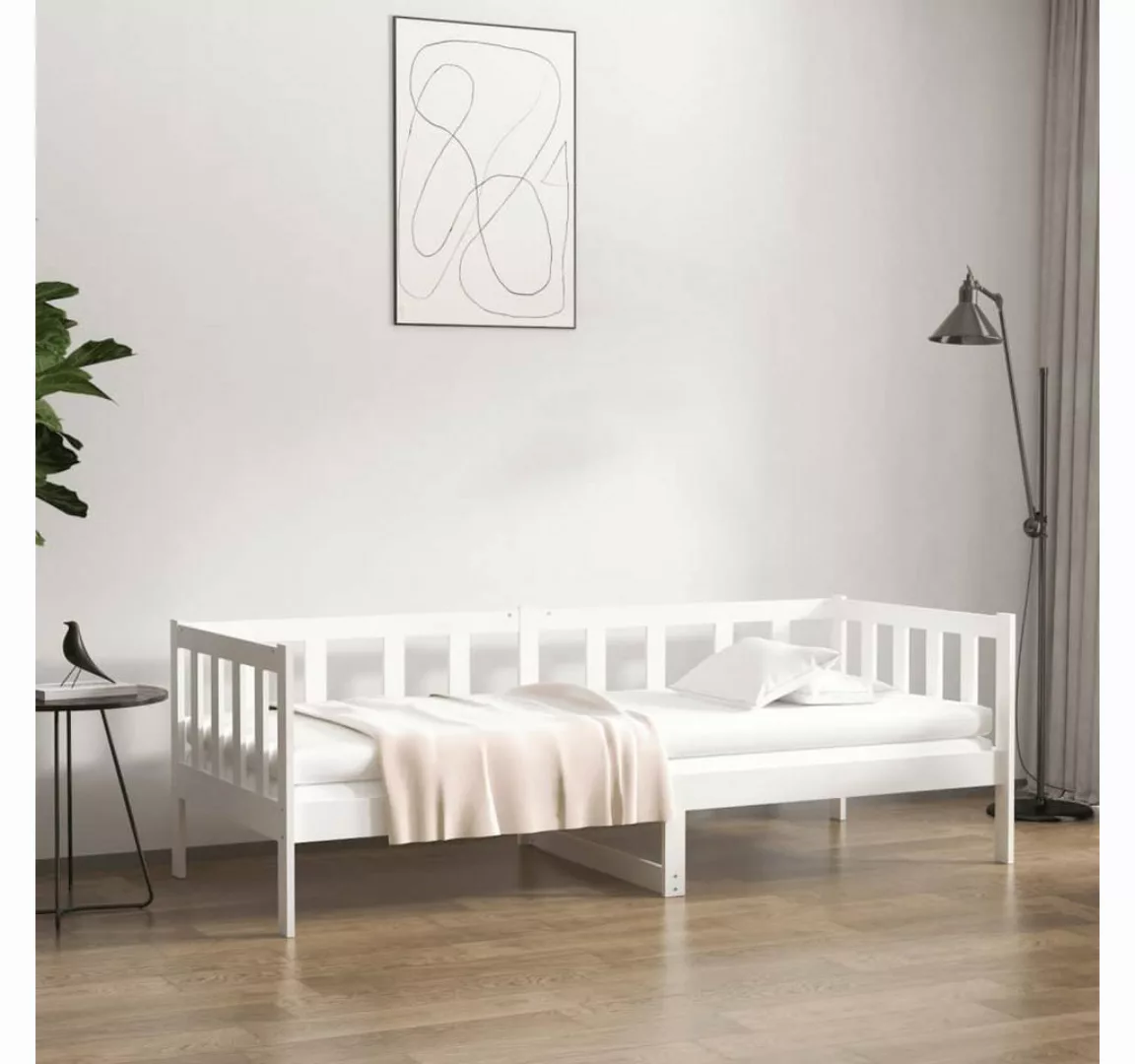 furnicato Bett Tagesbett Weiß 90x190 cm Massivholz Kiefer günstig online kaufen
