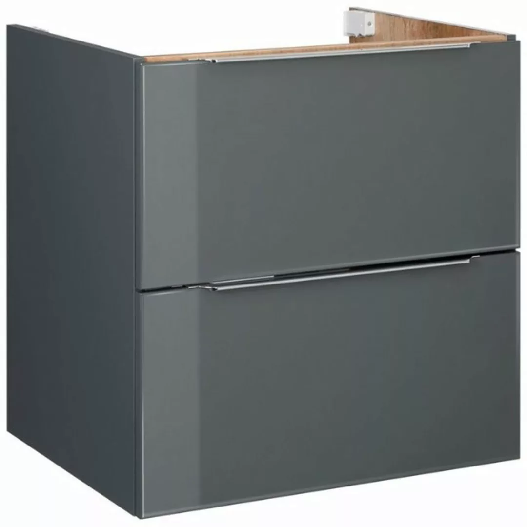 Waschtischunterschrank 60 cm Hochglanz grau AMARILLO-147-GREY 2 Softclose-A günstig online kaufen