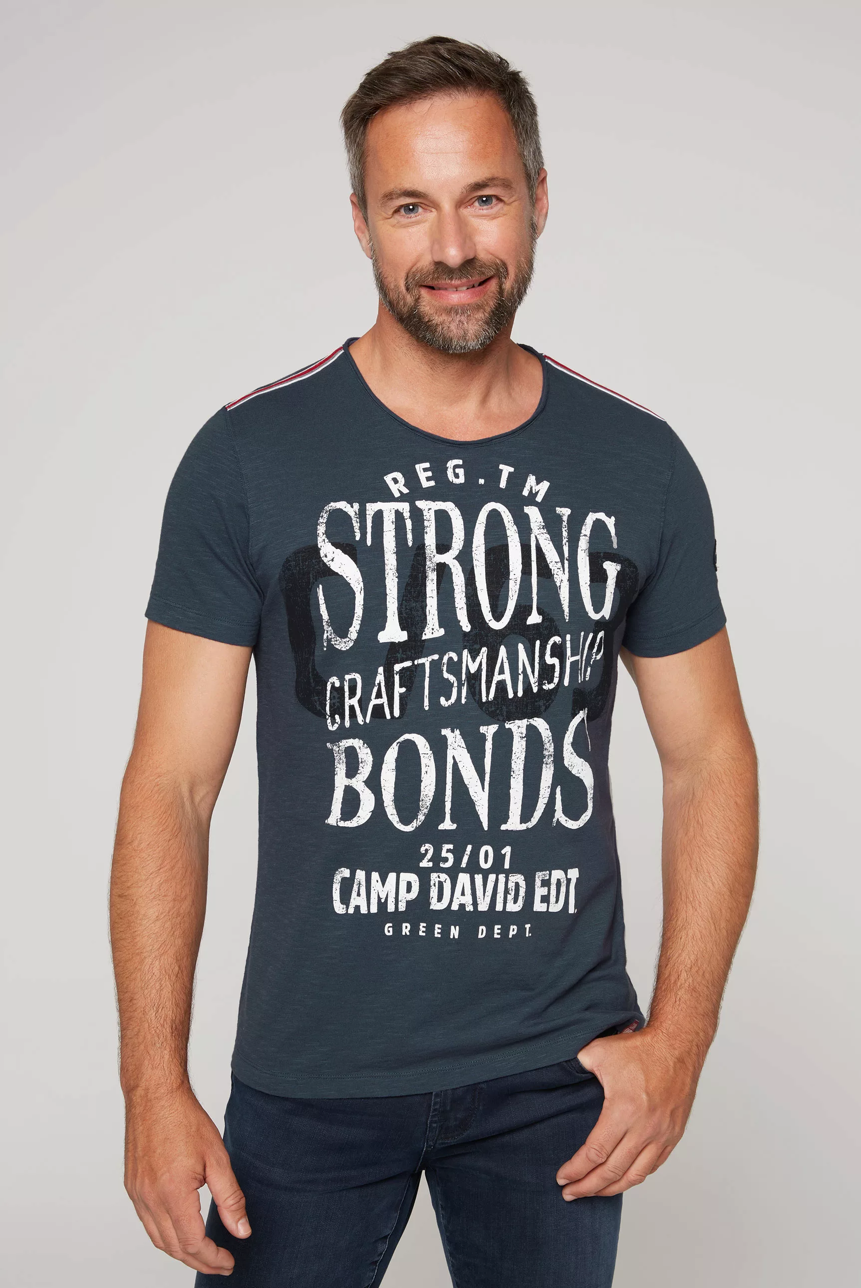 CAMP DAVID T-Shirt, mit Logoprints vorne und hinten günstig online kaufen