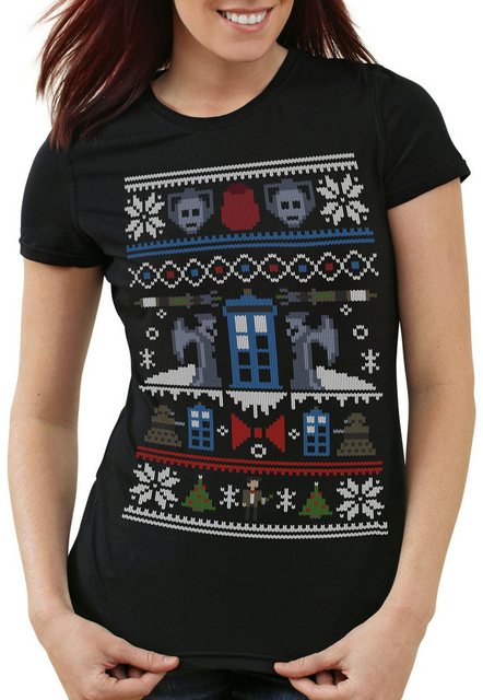 style3 T-Shirt Time + Space Ugly Sweater doctor dr doktor who x-mas weihnac günstig online kaufen