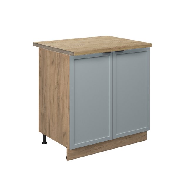 Vicco Spülenunterschrank Fame-Line, Hellblau-grau/Goldkraft Eiche, 80 cm mi günstig online kaufen