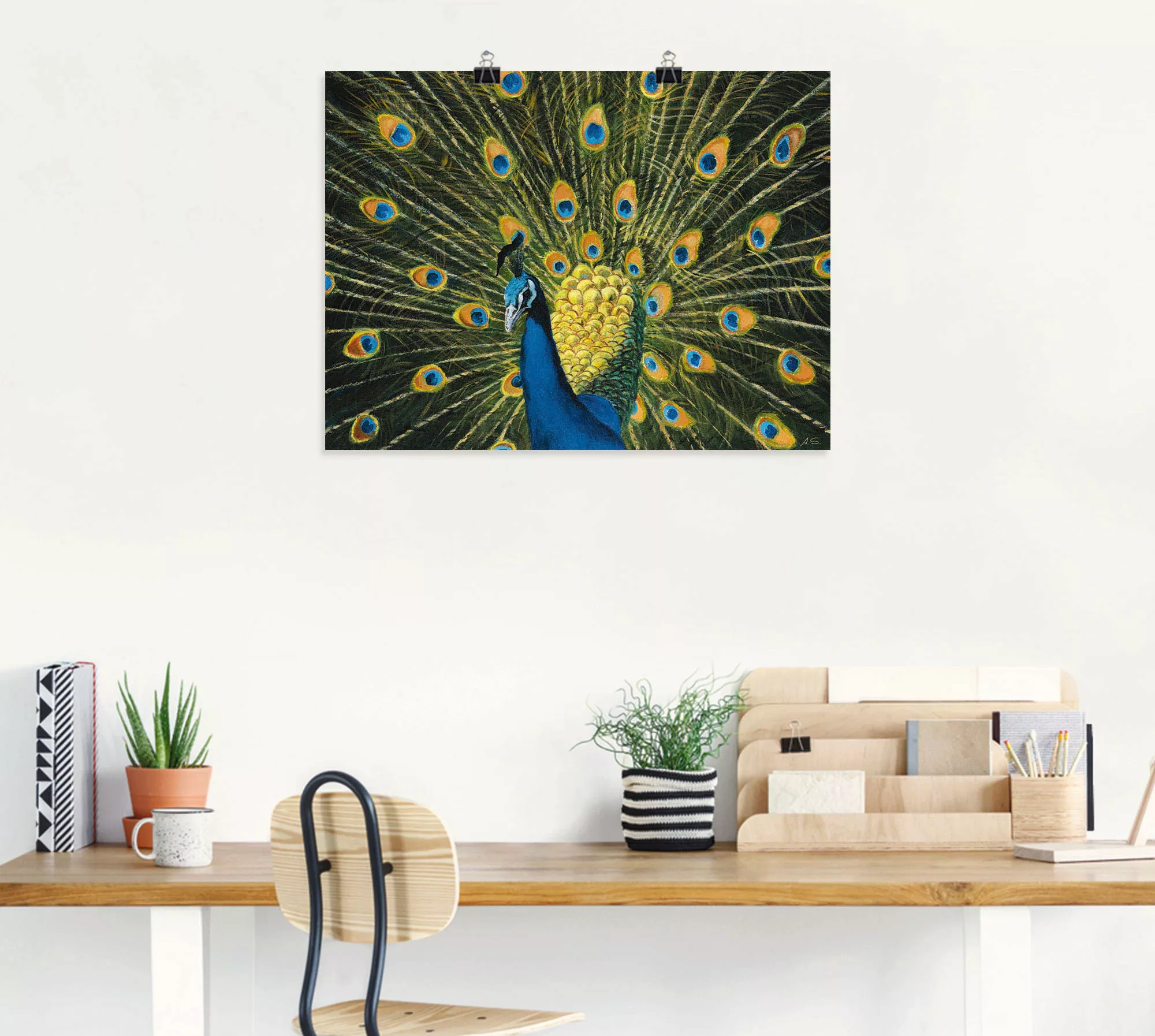 Artland Wandbild "Pfau", Vögel, (1 St.), als Alubild, Outdoorbild, Leinwand günstig online kaufen