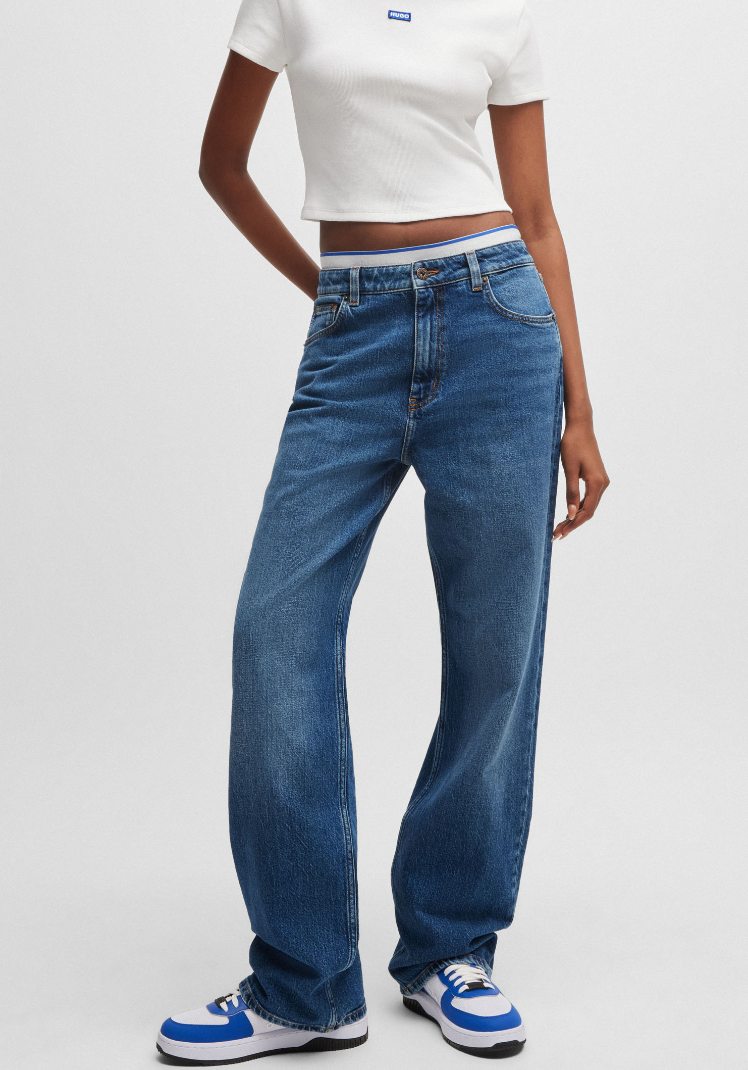 HUGO Blue Straight-Jeans "Elyah", Straight Fit Jeans mit hoher Leibhöhe günstig online kaufen