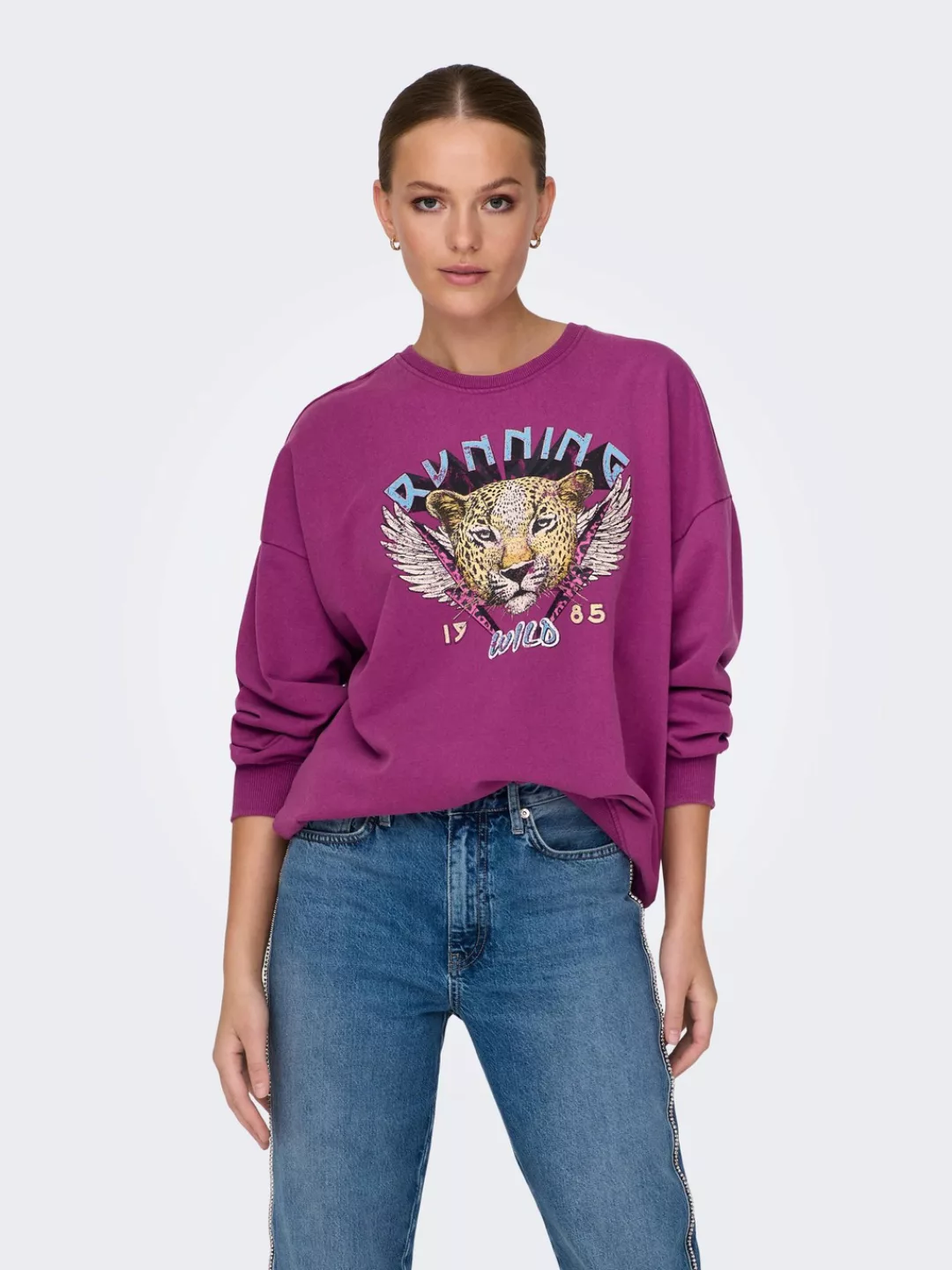 ONLY Sweatshirt "ONLLUCINDA OVERSIZE L/S WILD BOX SWT" günstig online kaufen