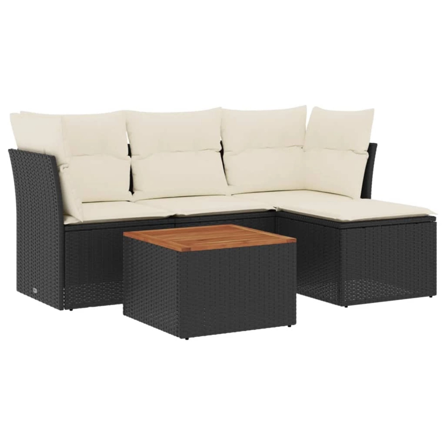 vidaXL 5-tlg Garten-Sofagarnitur mit Kissen Schwarz Poly Rattan Modell 45 günstig online kaufen