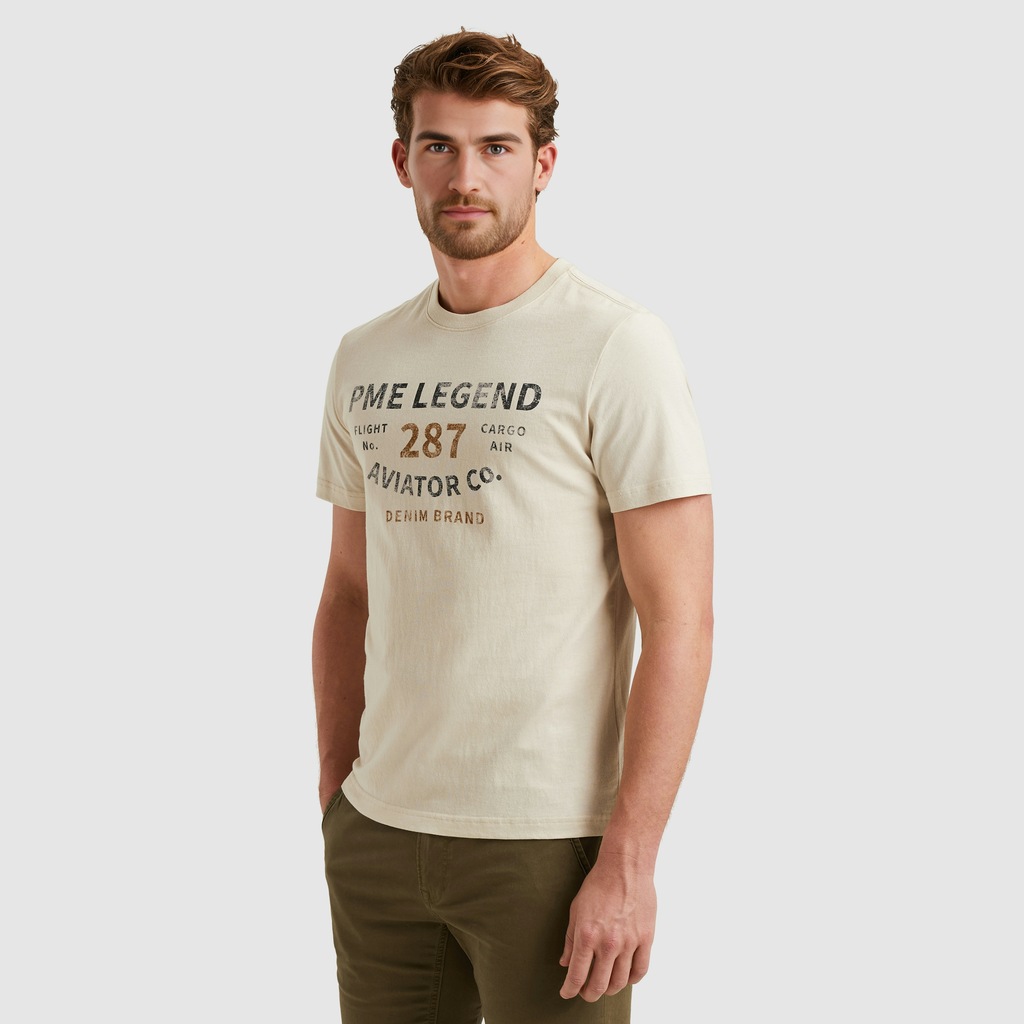 PME LEGEND T-Shirt "Short sleeve r-neck open end jersey", mit Logo-Print günstig online kaufen