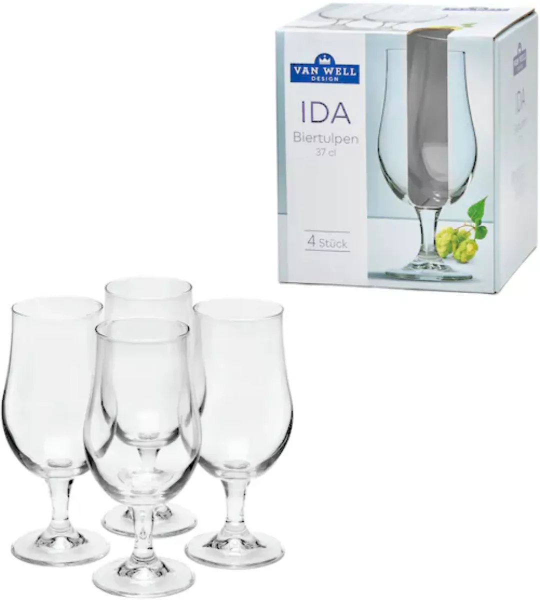 van Well Bierglas »Ida«, (Set, 4 tlg., 4 Biertulpen), spülmaschinengeeignet günstig online kaufen