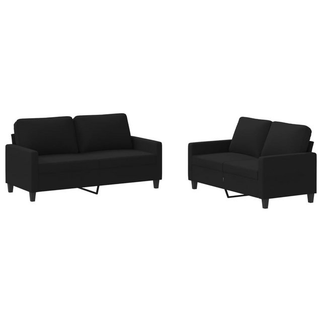 vidaXL Sofa Sofagarnitur mit Kissen Stoff, Standard, Schwarz günstig online kaufen