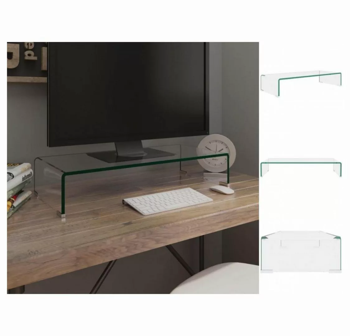 vidaXL TV-Schrank TV-Tisch Bildschirmerhöhung Glas Transparent 70x30x13 cm günstig online kaufen