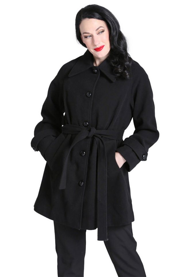 Hell Bunny Kurzmantel Juliette Coat Kurzmantel Vintage Retro Gürtel günstig online kaufen