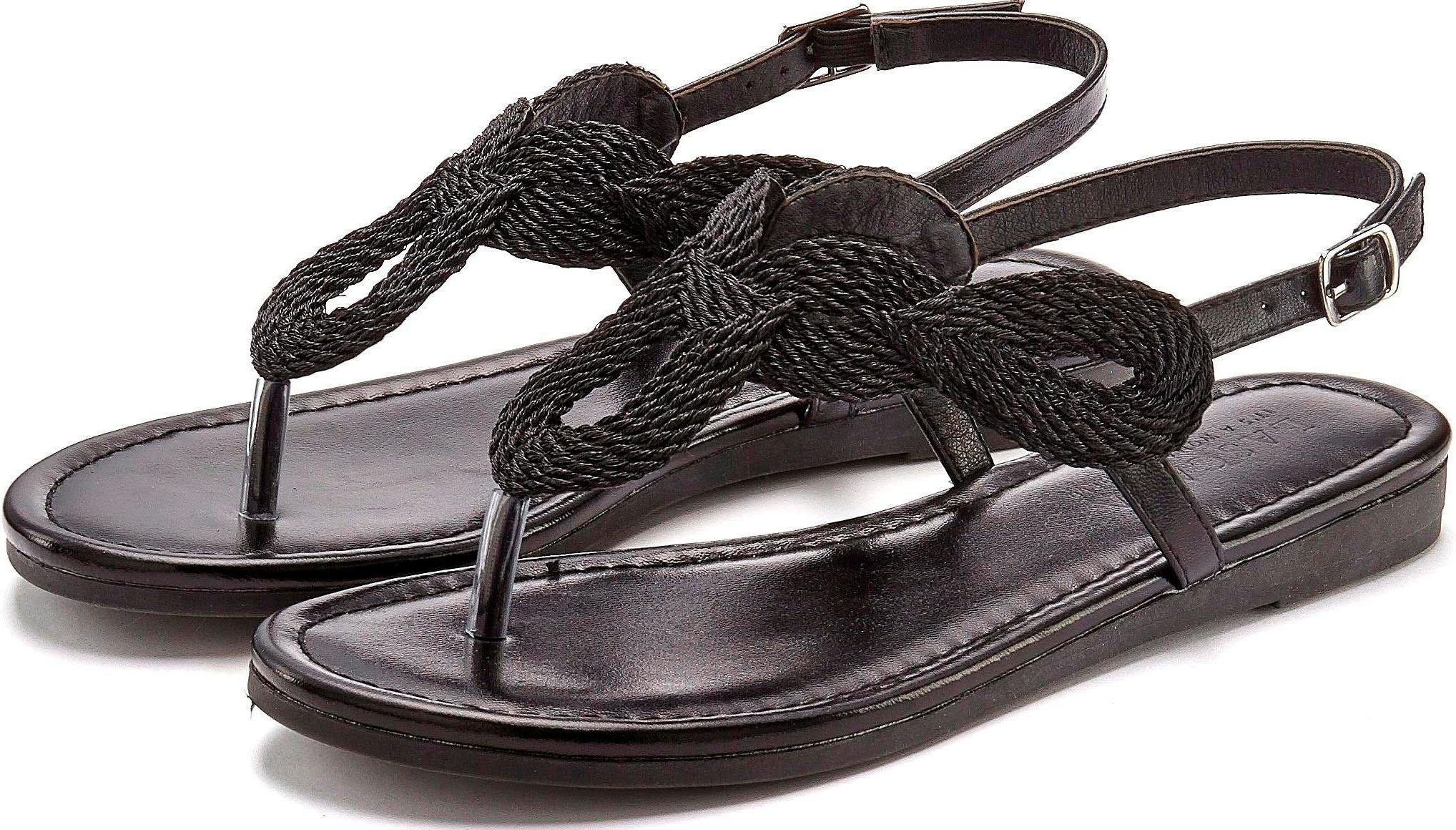 LASCANA Zehentrenner, Sandale, Pantolette im Metallic-Look VEGAN günstig online kaufen