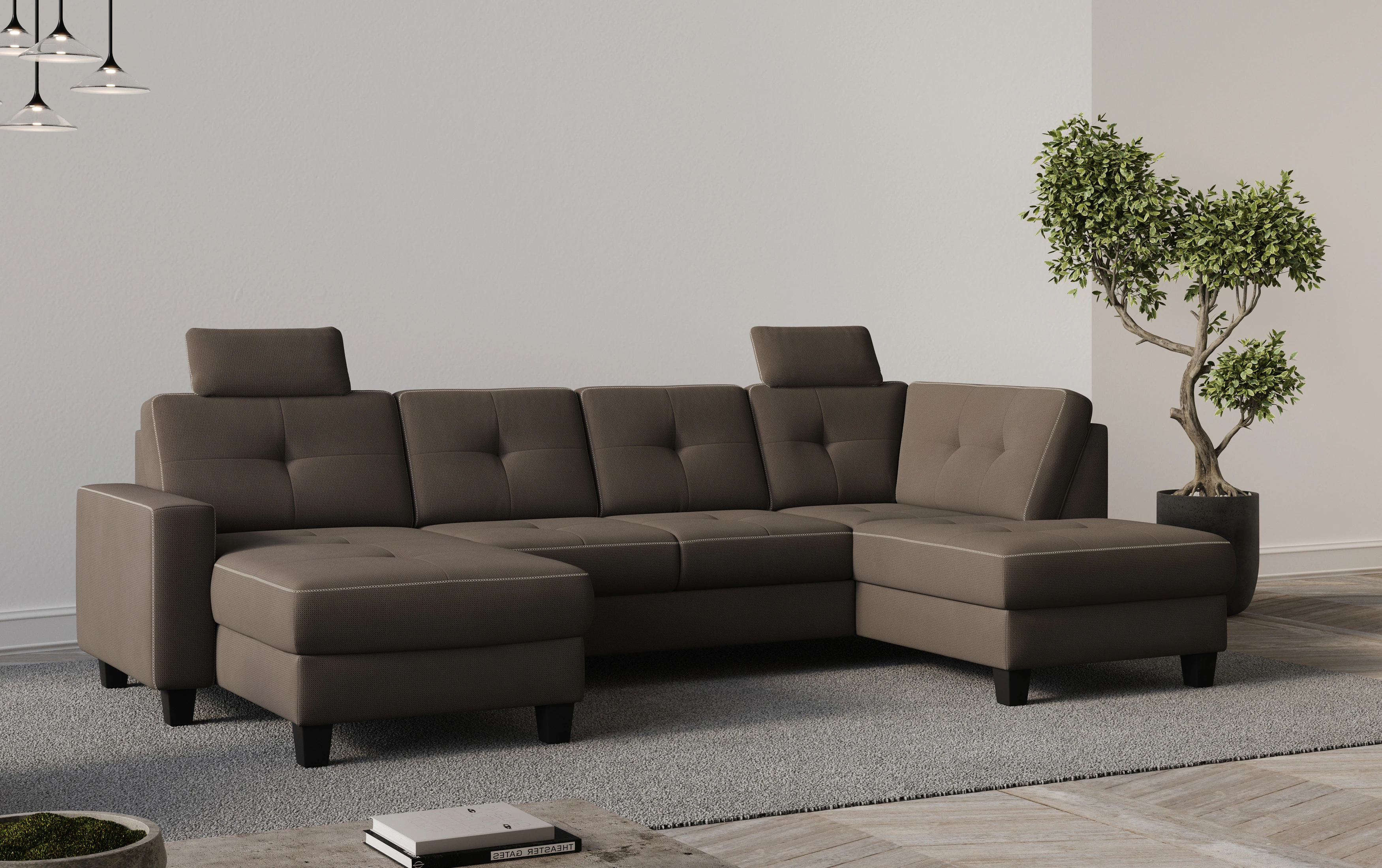Places of Style Wohnlandschaft "Varese", Kreuznaht in beige günstig online kaufen