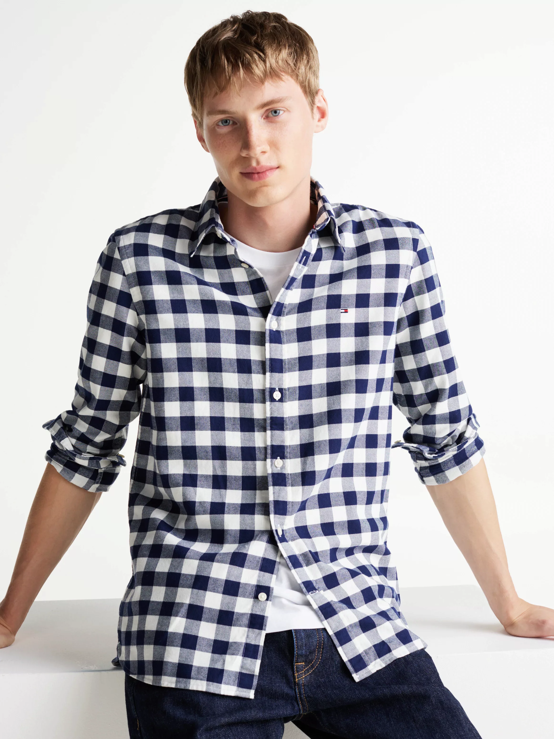 Tommy Hilfiger Langarmhemd BRUSHED GINGHAM SF SHIRT modisch kariert günstig online kaufen