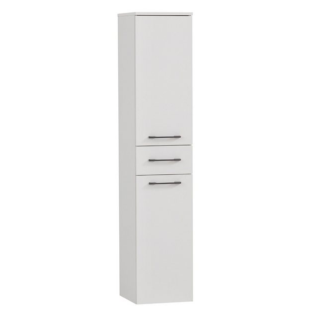 Lomadox Hochschrank MESA-80 weiß matt Badezimmer Schrank Badschrank 32,7x15 günstig online kaufen