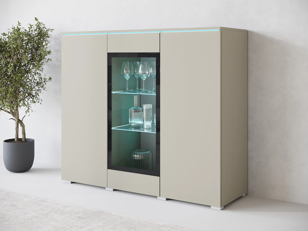 INOSIGN Highboard "Vera", Highboard mit 4 Türen, 9 Fächern, verglasten Türe günstig online kaufen