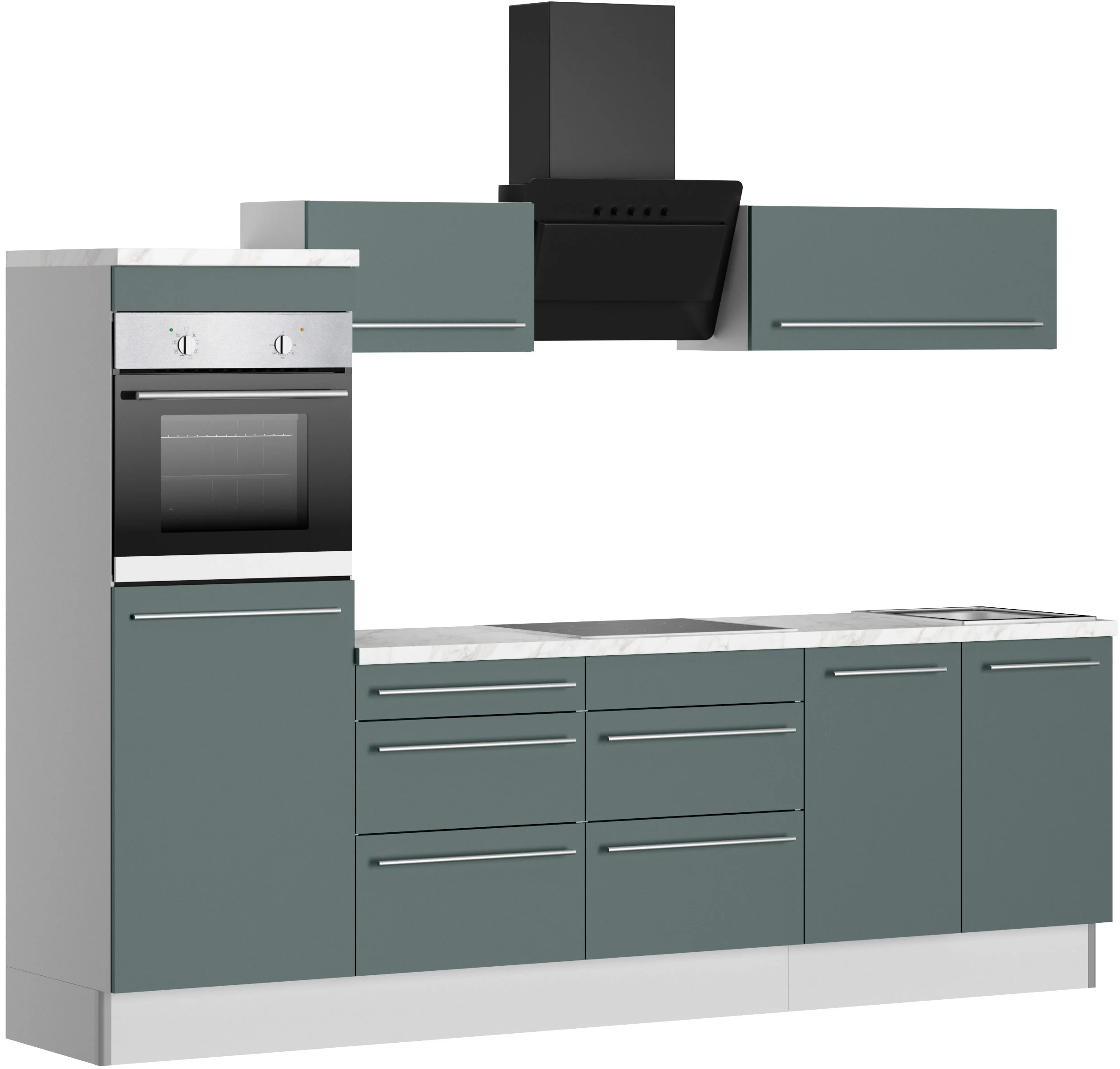 KOCHSTATION Küche "KS-Bern2", Breite 270 cm, wahlweise mit E-Geräten, Seite günstig online kaufen