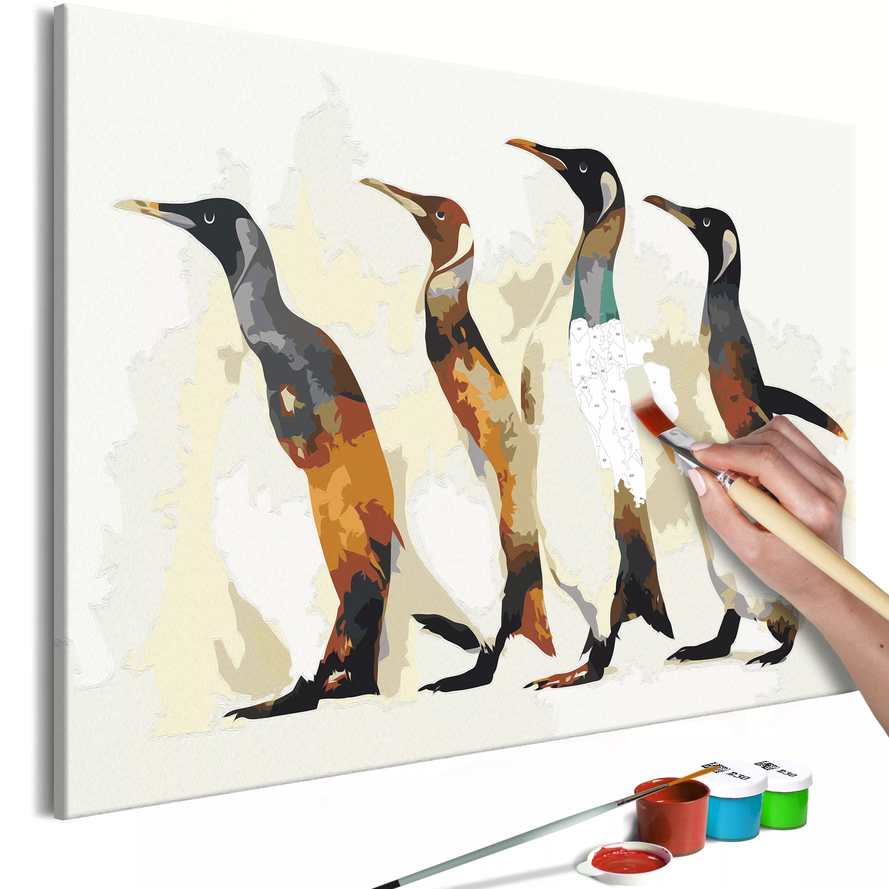 Malen Nach Zahlen - Penguin Family günstig online kaufen