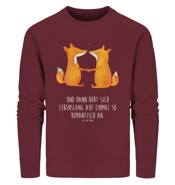 Mr. & Mrs. Panda Longpullover Größe XS Füchse Liebe - Burgundy - Geschenk, günstig online kaufen