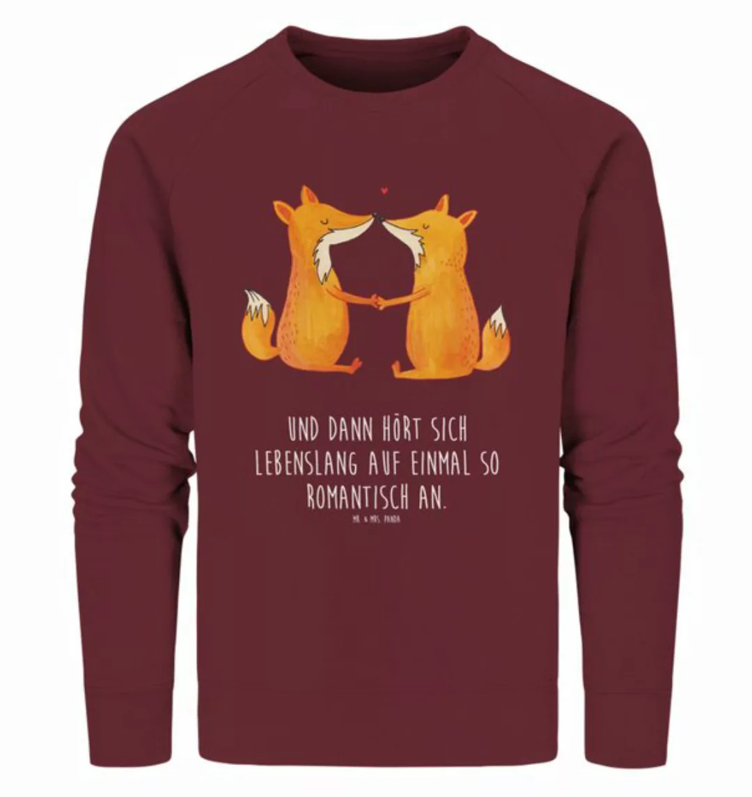 Mr. & Mrs. Panda Longpullover Größe XL Füchse Liebe - Burgundy - Geschenk, günstig online kaufen