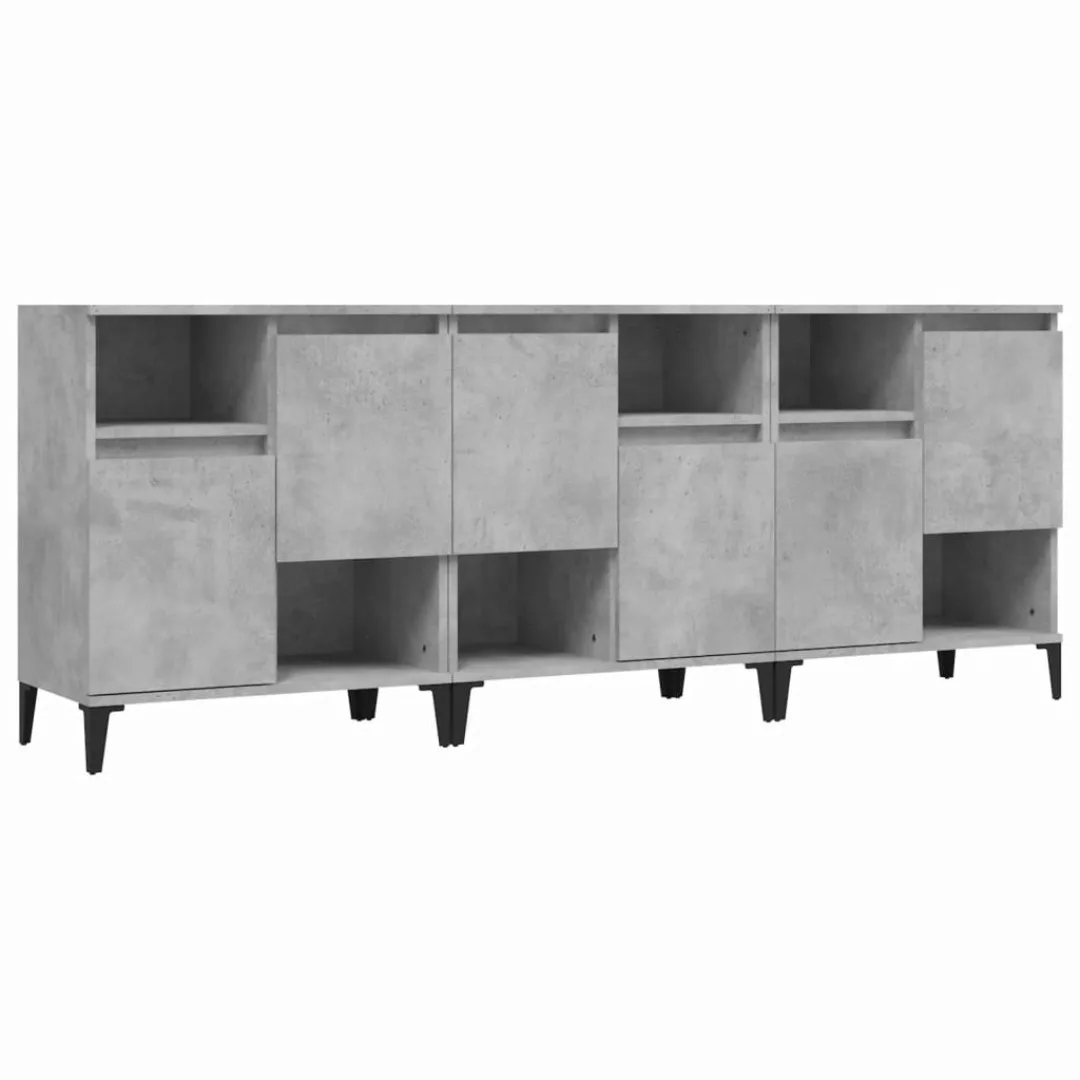 Vidaxl Sideboards 3 Stk. Betongrau 60x35x70 Cm Holzwerkstoff günstig online kaufen