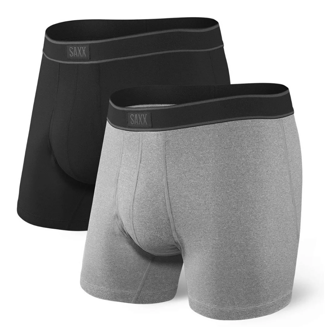 Saxx Underwear Daytripper Fly Boxer 2 Einheiten S Black / Graphite Heather günstig online kaufen