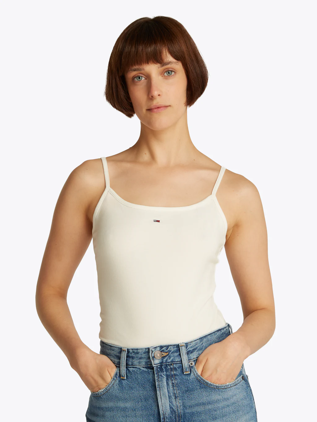 Tommy Jeans Spaghettitop TJW ESSENTIAL STRAP TOP EXT mit Logostickerei günstig online kaufen