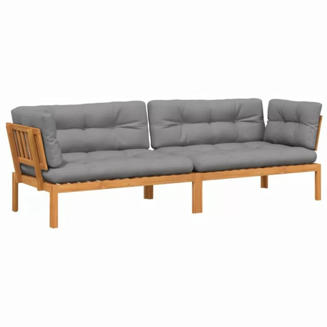 vidaXL Loungesofa Garten-Ecksofas aus Paletten mit Kissen 2 Stk Massivholz günstig online kaufen