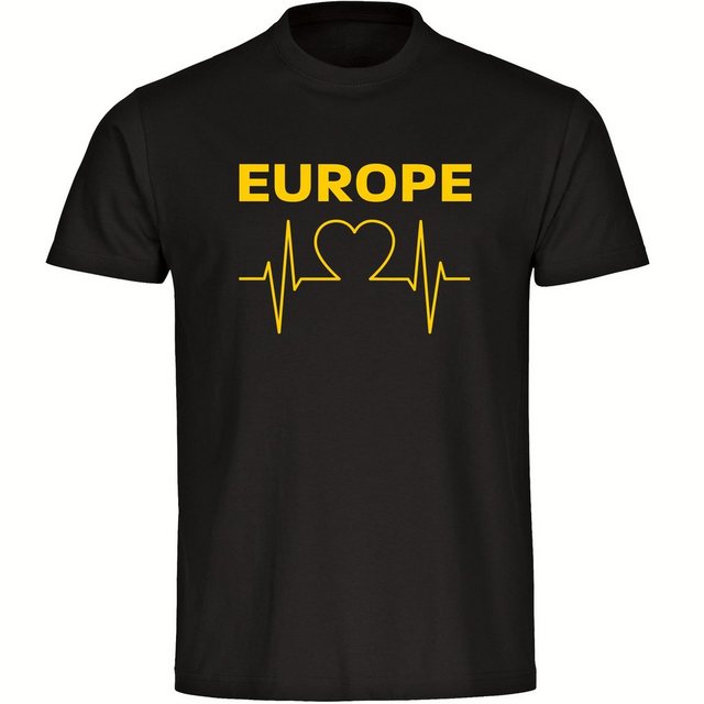 multifanshop T-Shirt Herren Europe - Herzschlag - Männer günstig online kaufen