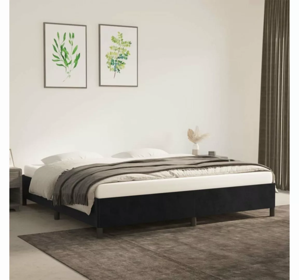 furnicato Bett Bettgestell Schwarz 200x200 cm Samt günstig online kaufen