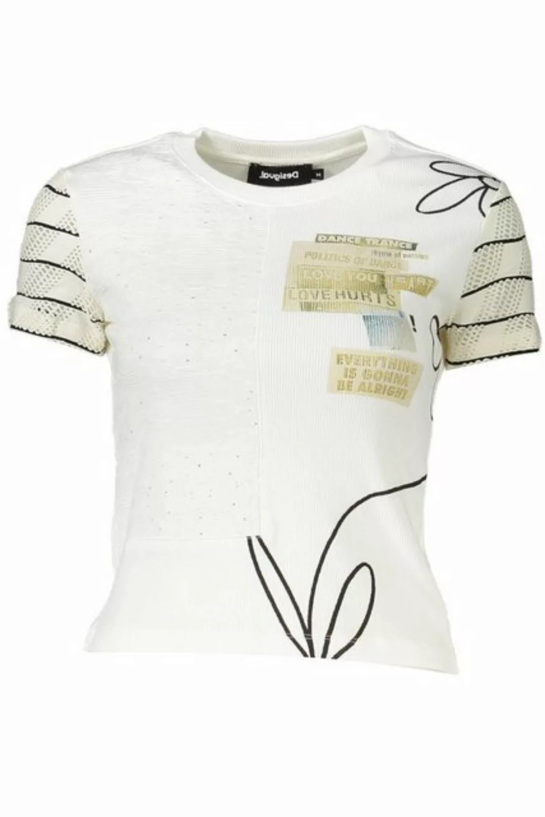 Desigual T-Shirt Stilvolles weißes Damen-T-Shirt mit Print und günstig online kaufen